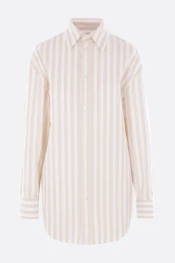 camicia oversize in cotone a righe