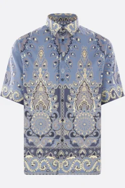 camicia oversize in popeline stampato