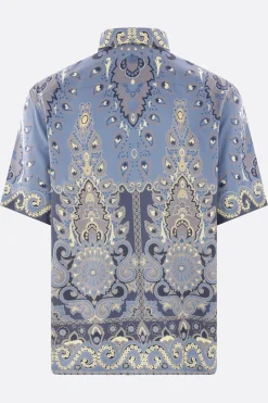 camicia oversize in popeline stampato