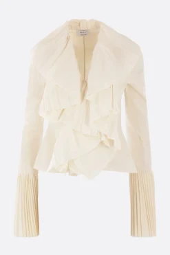 camicia plissettata in viscosa di cellulosa