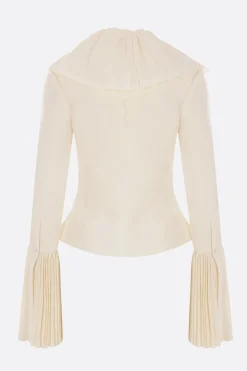 camicia plissettata in viscosa di cellulosa