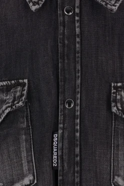 camicia texana in denim distressed