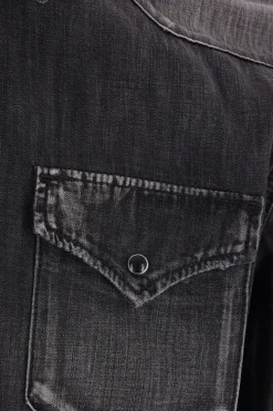camicia texana in denim distressed