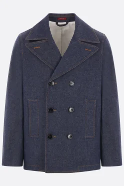 cappotto doppiopetto in denim