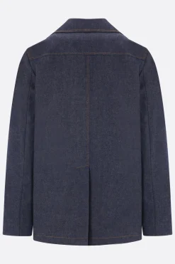 cappotto doppiopetto in denim