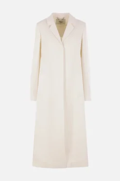 cappotto monopetto in lino cerato