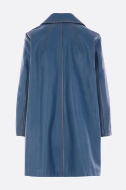 cappotto monopetto in pelle