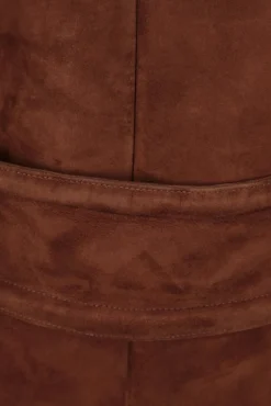 cappotto monopetto in suede con patch Fiori
