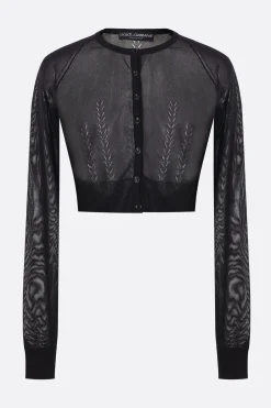 cardigan cropped in misto seta