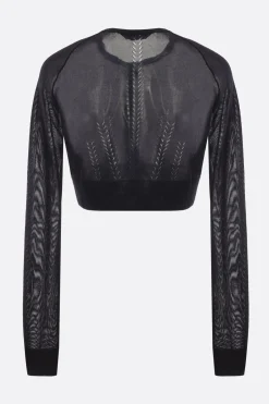 cardigan cropped in misto seta