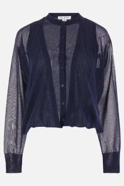 cardigan folded in maglia semi-trasparente