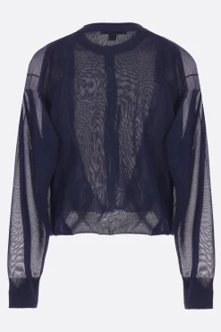 cardigan folded in maglia semi-trasparente