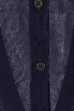 cardigan folded in maglia semi-trasparente
