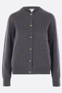 cardigan in lana a coste