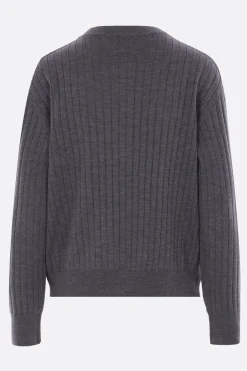 cardigan in lana a coste