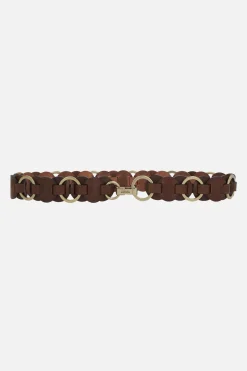 cintura Lota in pelle con anelli metallici