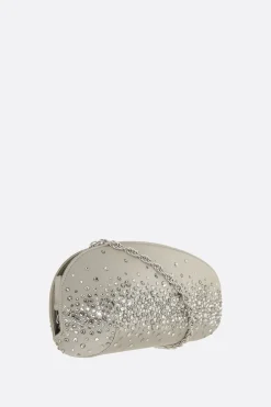 clutch in raso con strass