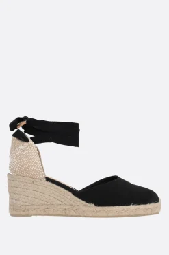 espadrilla con zeppa Carina in canvas e iuta