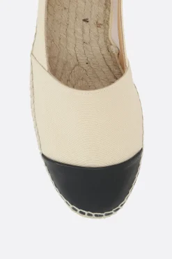 espadrilla Katty in canvas e pelle liscia