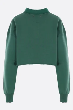 felpa cropped in jersey di cotone