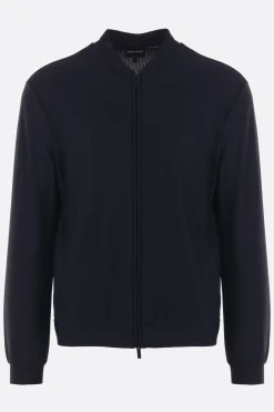felpa full-zip in gaufré tecnico