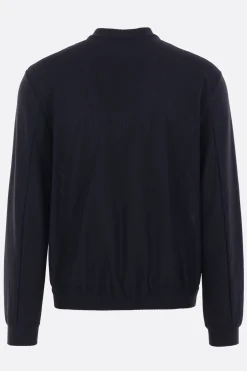 felpa full-zip in gaufré tecnico