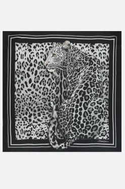 foulard in seta stampa leopardo