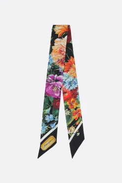 foulard sottile in seta stampa fiori