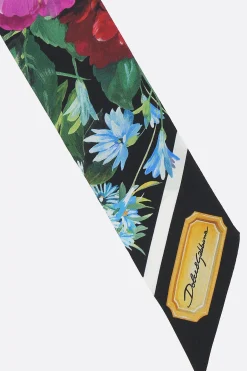 foulard sottile in seta stampa fiori