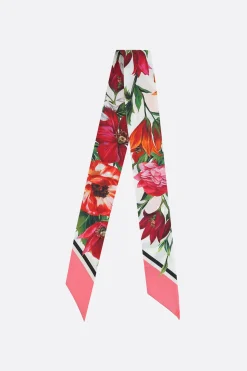 foulard sottile in seta stampa fiori