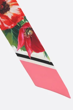foulard sottile in seta stampa fiori