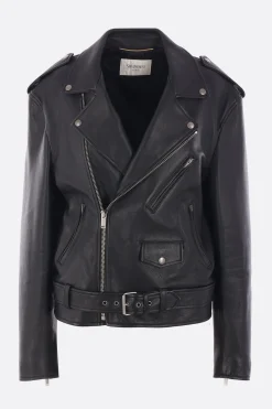 giacca biker imbottita in nappa