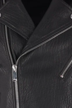 giacca biker in pelle martellata