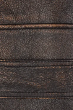 giacca biker oversize in pelle anticata