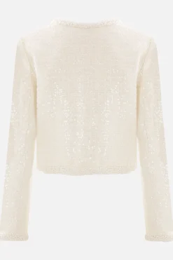 giacca cropped in bouclé