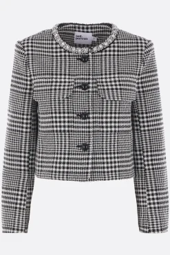 giacca cropped in misto lana