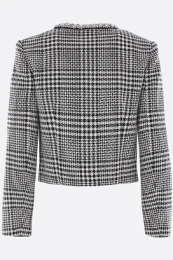 giacca cropped in misto lana