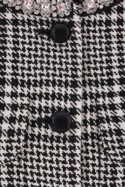 giacca cropped in misto lana