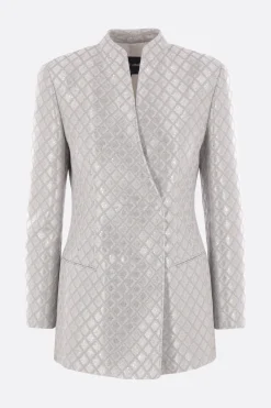 giacca in jacquard con paillettes