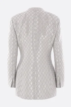 giacca in jacquard con paillettes
