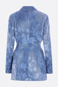 giacca in jacquard stampa denim