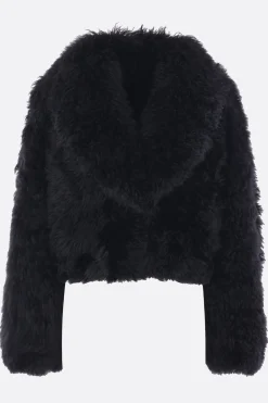 giacca in pelliccia effetto cashmere