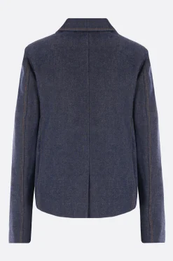 giacca monopetto in denim organico