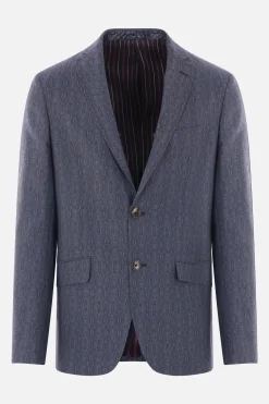 giacca monopetto in lana stampa Paisley
