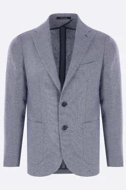 giacca monopetto in lino e cotone