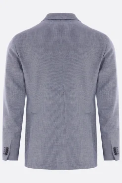 giacca monopetto in lino e cotone