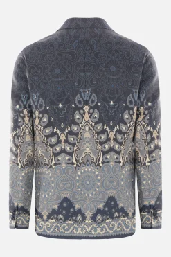 giacca monopetto in lino e cotone