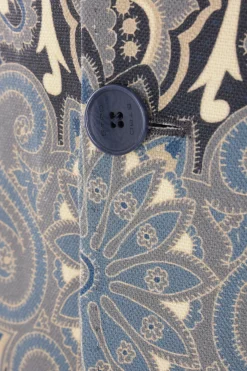 giacca monopetto in lino e cotone