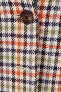 giacca monopetto in misto lana check