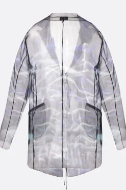 giacca monopetto in organza di seta
